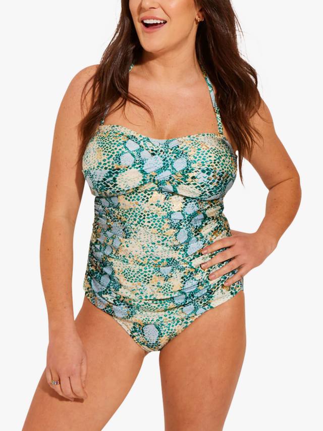 

Бюстгальтер-бандо belize foil с рюшами и удлиненным купальником Seaspray, Light Blue