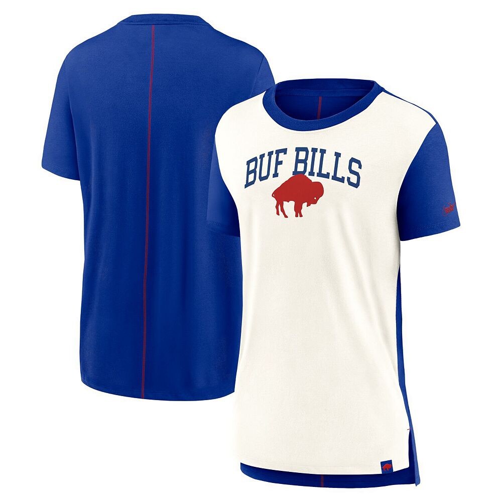 Женская футболка Nike Cream/Royal Buffalo Bills Wordmark Tri-Blend, цвет Bil Beige — фото 2