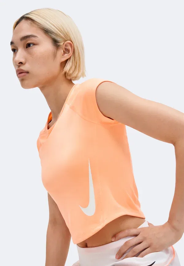 Футболка спортивная Nike Performance Tempo Run, оранжевый/фотонная пыль/белый — фото 4