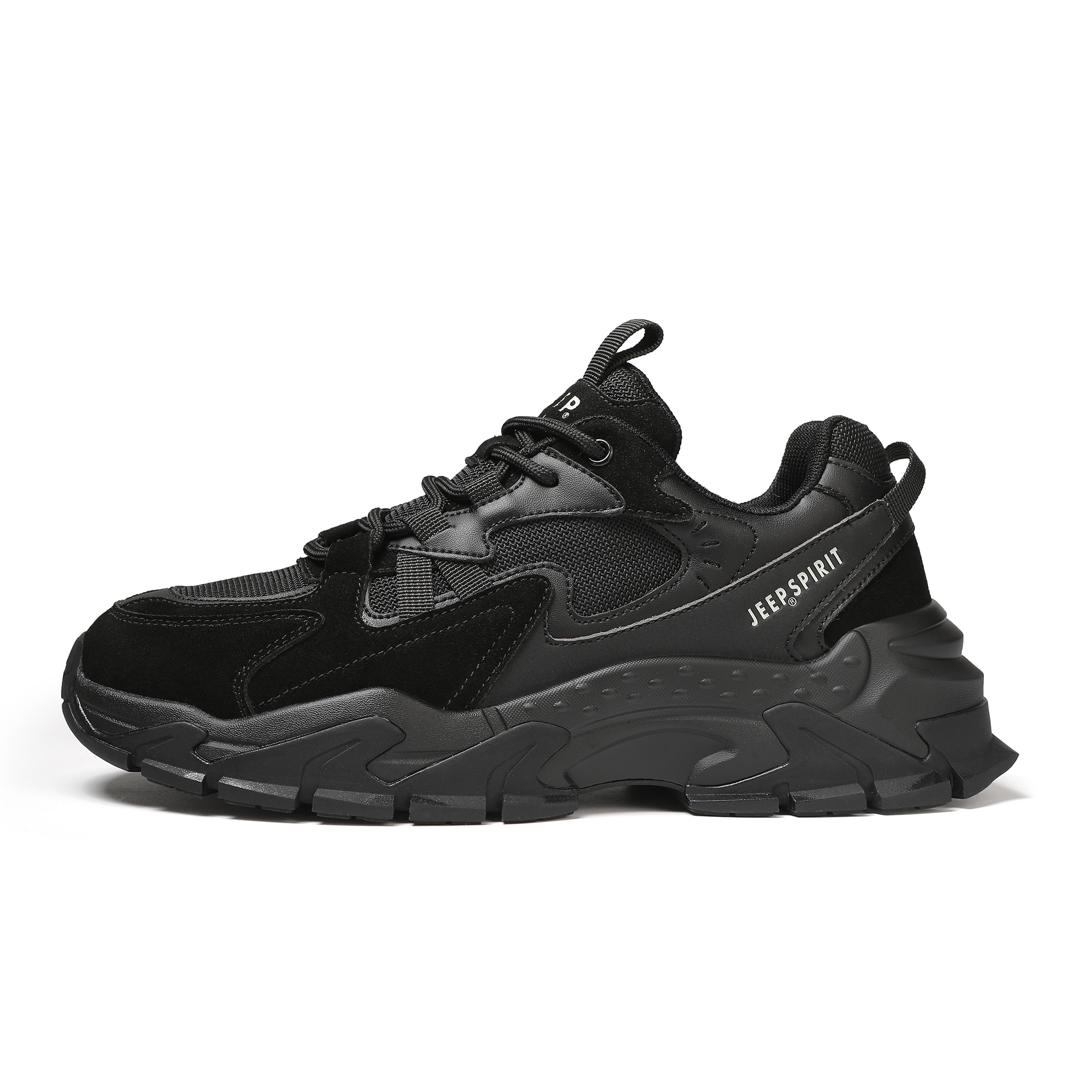 

JEEP SPIRIT Мужские кроссовки Black Warrior Vintage Trendy Low Top Chunky, цвет графитовый черный