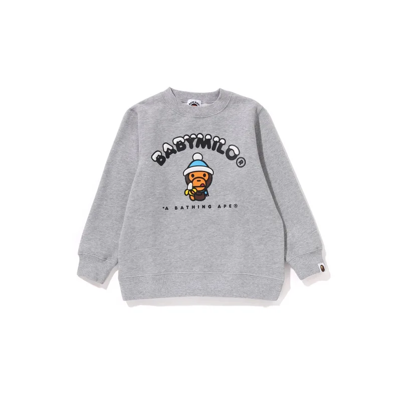 Детский свитшот с принтом Baby Milo A BATHING APE, Gray GYX