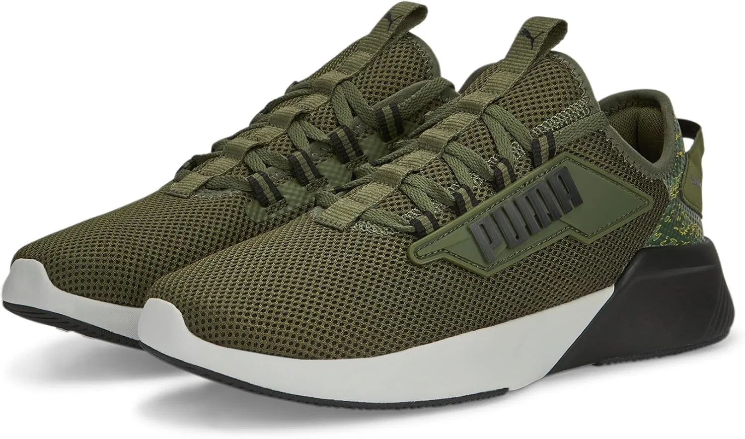 Детские беговые кроссовки Puma Unisex Retaliate 2Street, Green Moss Puma Black Feather Gray — фото 2