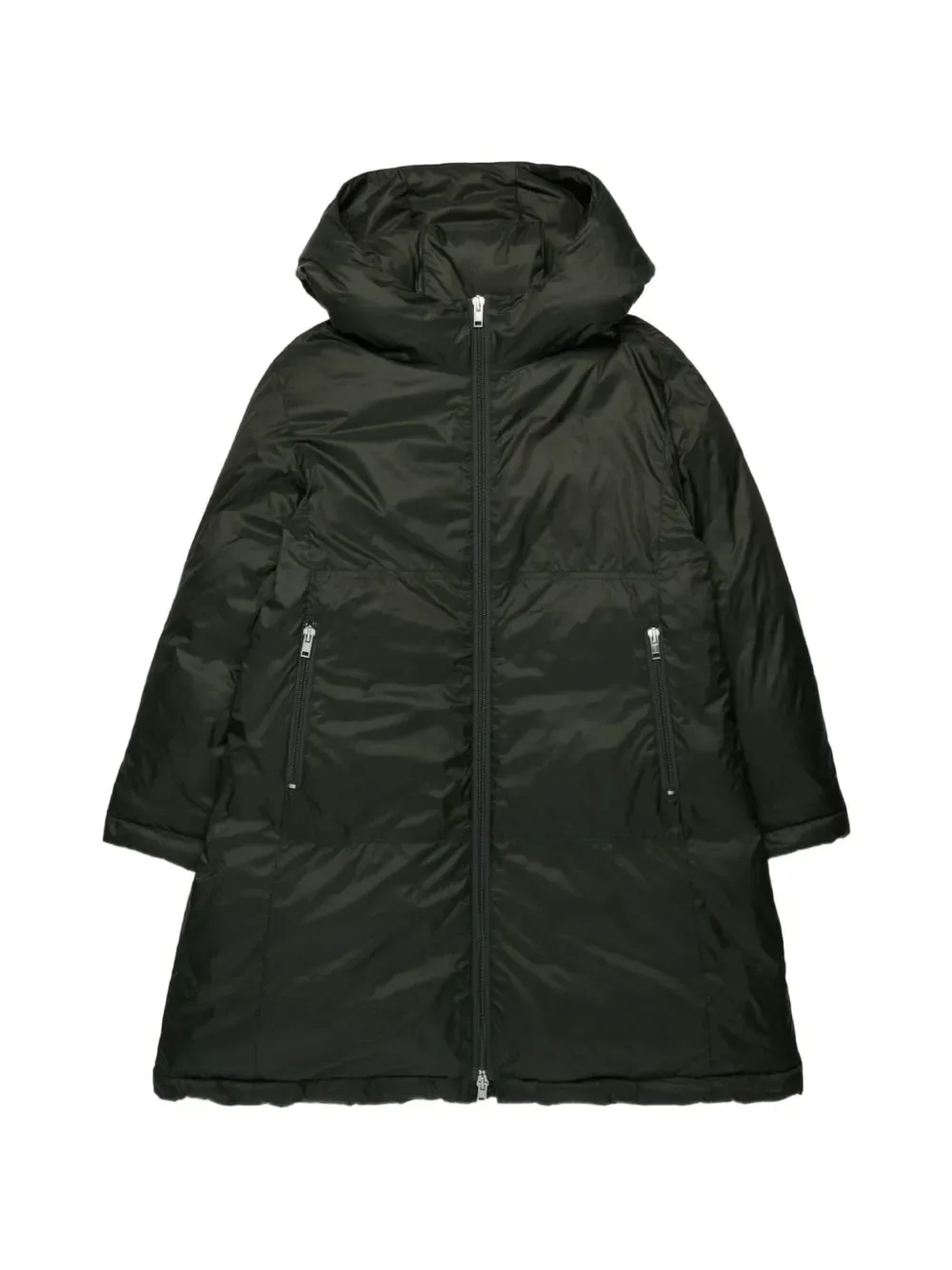 Утепленное пальто с капюшоном на молнии Marni Kids, зеленый