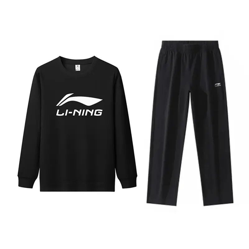 

Li-Ning Casual Sportswear Unisex, черный sweatshirt+черный straight fit sweatpants