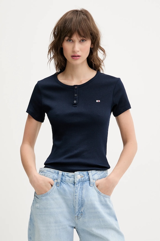 

Хлопковая футболка Tommy Jeans, темно-синий