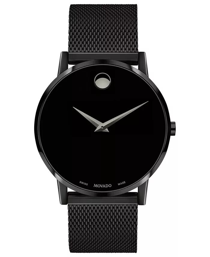 

Мужские часы Swiss Museum с черным браслетом и сеткой PVD, 40 мм Movado