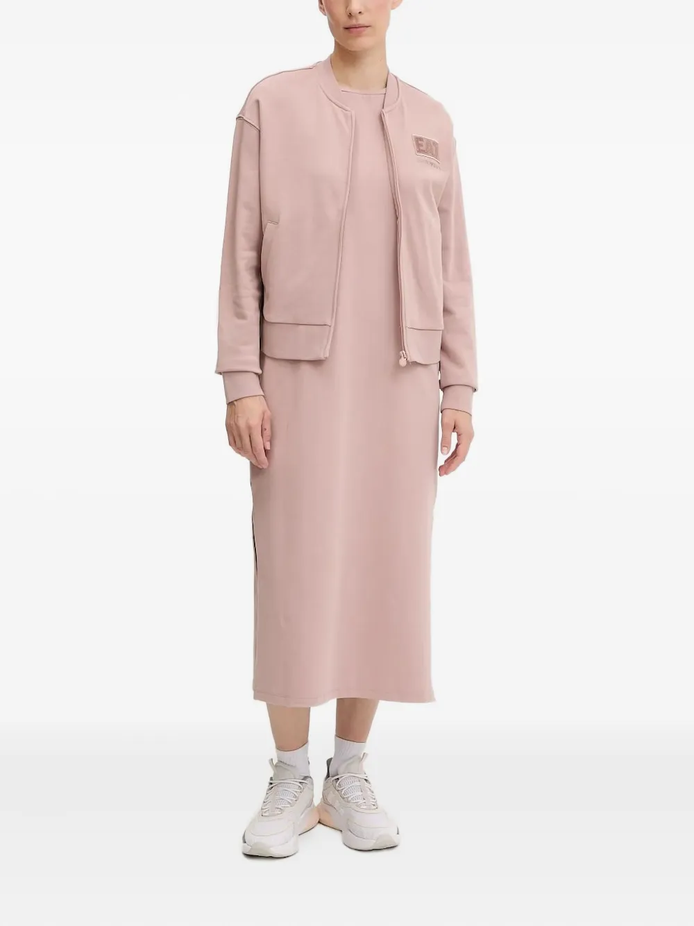 

Платье миди из джерси Ea7 Emporio Armani, розовый