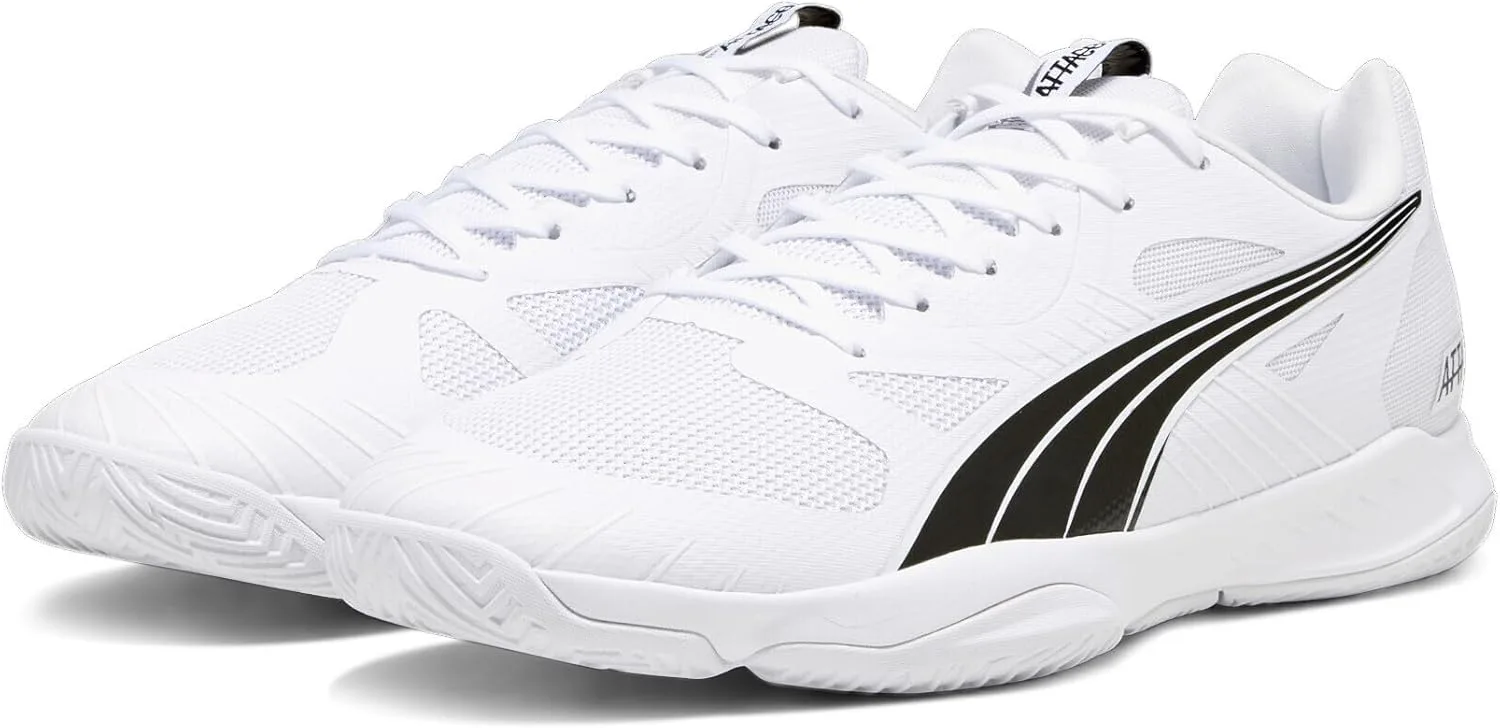Унисекс кроссовки Puma Attacourt для игры в помещении, белый/черный/серый