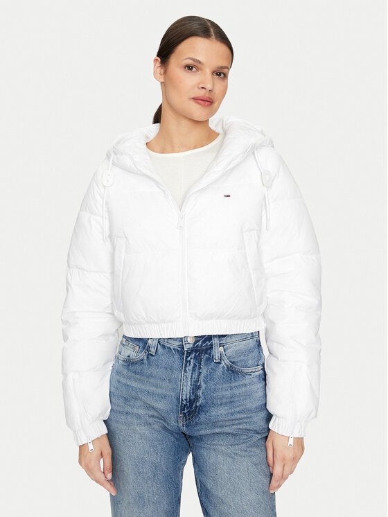 

Зимняя куртка cropped fit DW0DW18313 Tommy Jeans, белый