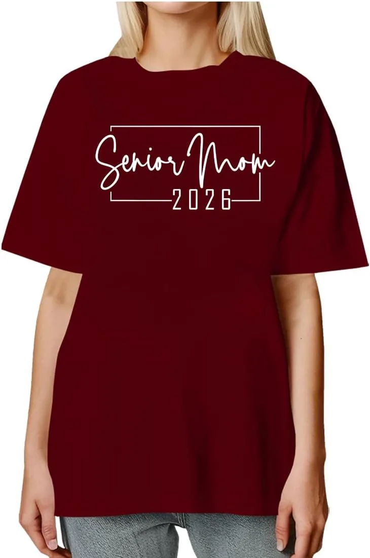 Футболка Senior Mom 2026, Class of 2026, V-образный вырез