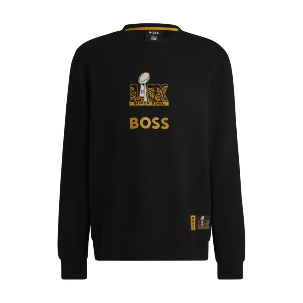 

X Свитшот-стрейч NFL с золотистым рисунком BOSS, черный