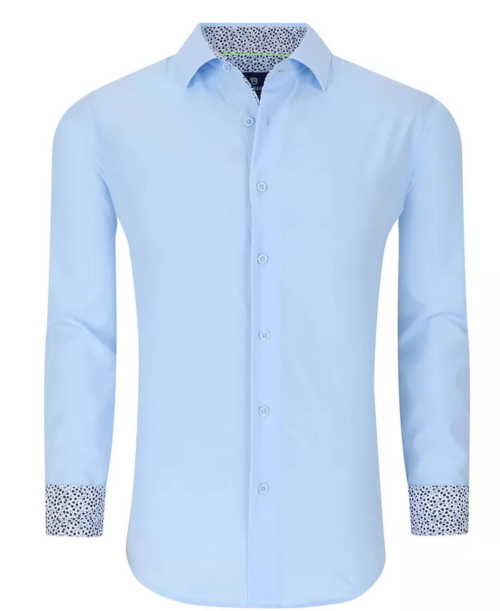 

Мужская классическая рубашка Performance Solid Button Down приталенного кроя Tom Baine, синий