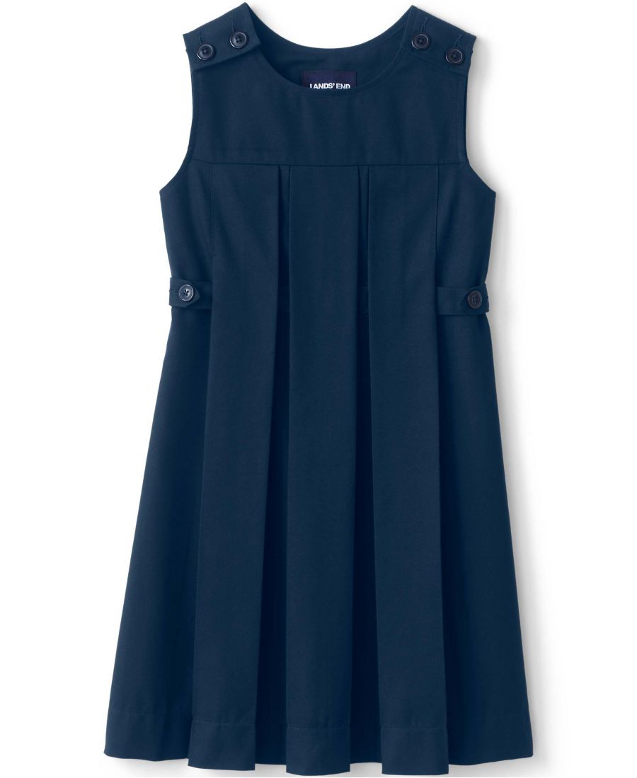 

Однотонный плиссированный джемпер для девочек Lands' End, Academic classic navy