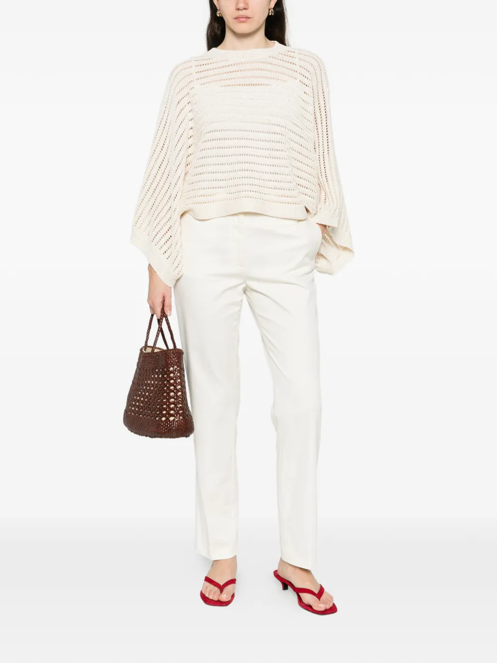 

Свитер крупной вязки Peserico, бежевый