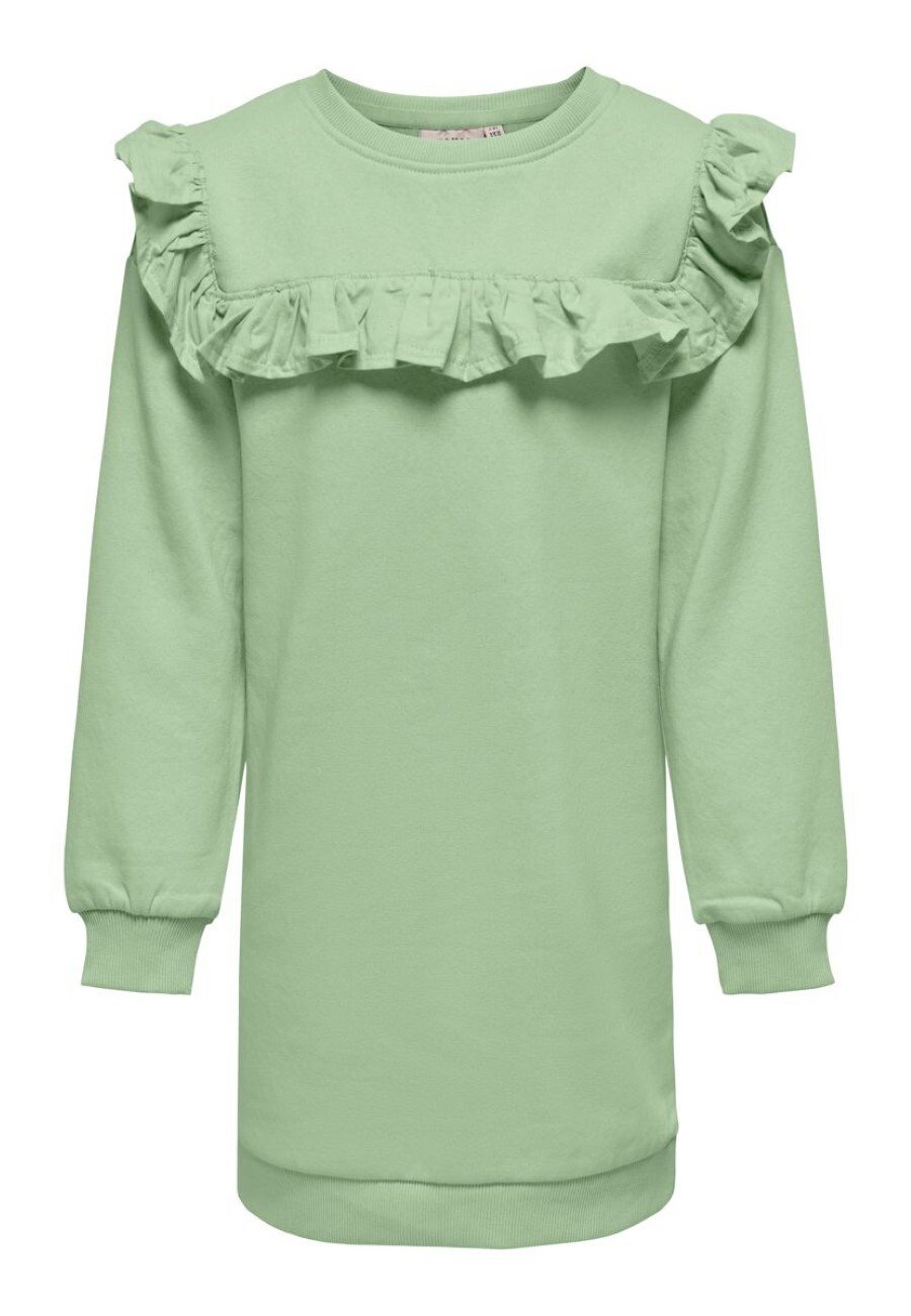 

Платье повседневное KOGOFELIA L/S FRILL DRESS BO SWT Kids ONLY, цвет smoke green