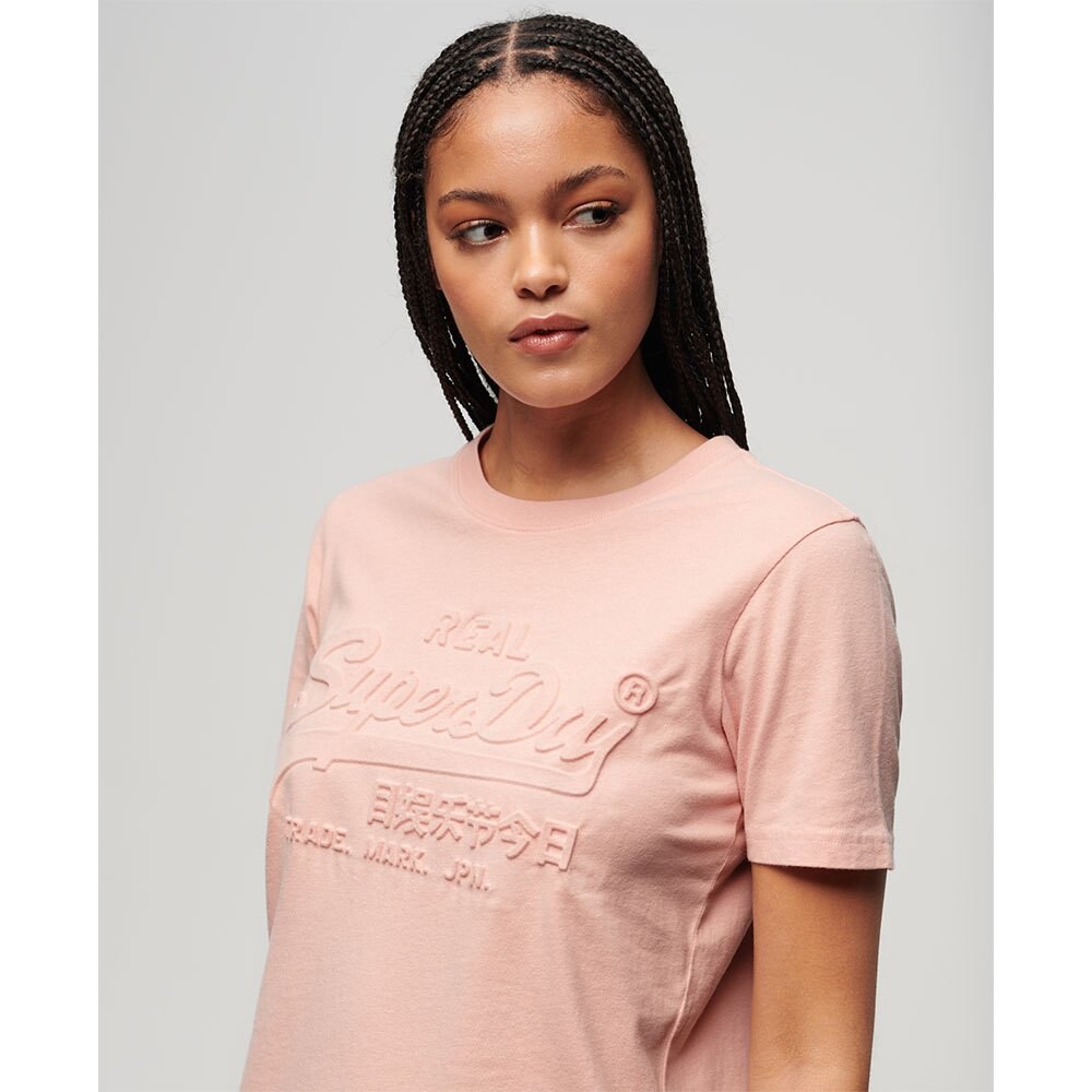 Футболка с коротким рукавом Superdry Embossed Vl Relaxed, розовый — фото 3