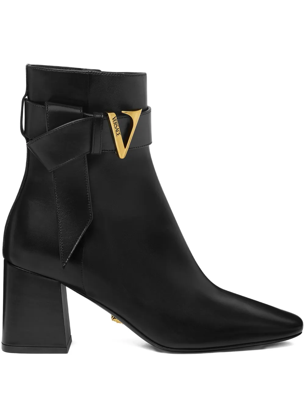 Кожаные ботинки VERSACE, черный