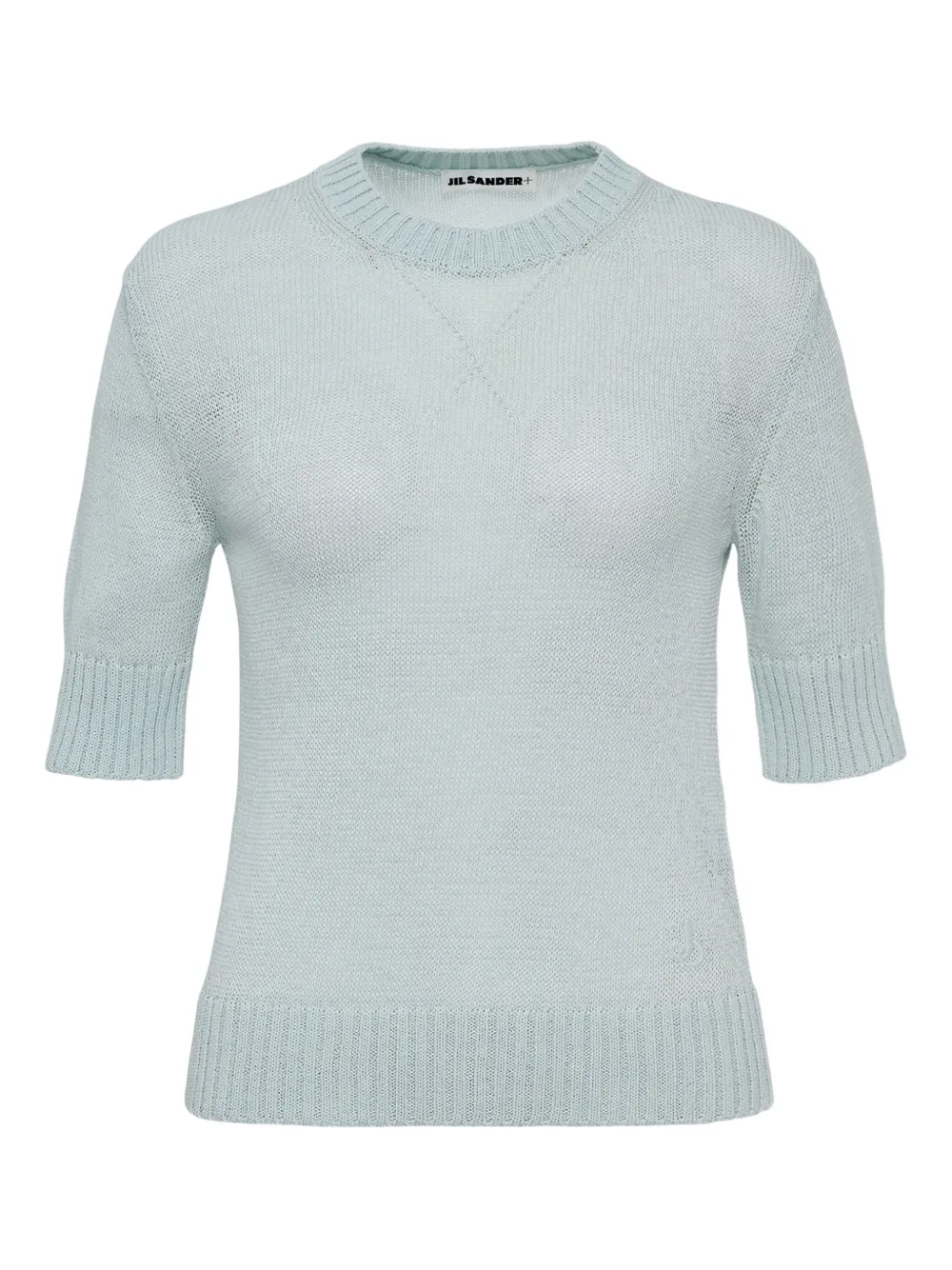 

Трикотажный топ с короткими рукавами и круглым вырезом JIL SANDER, синий