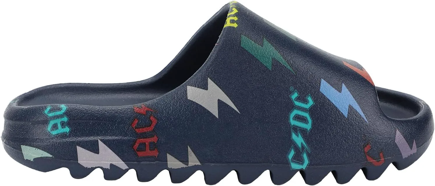 

Мужские синие шлепанцы Bioworld с логотипами ACDC Rainbow Thunderbolt, синий