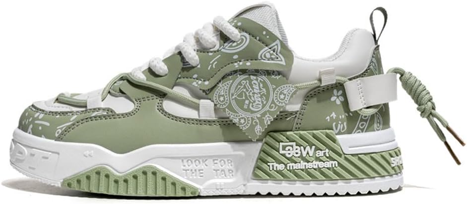 

Мужские модные кроссовки для скейтборда, дышащие беговые кроссовки с сеткой для улицы, на шнуровке Generic, зеленый