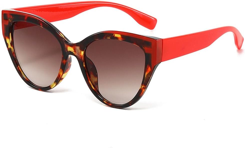 

Модные солнцезащитные очки «кошачий глаз» для женщин, крупная оправа, роскошные винтажные солнцезащитные очки с градиентным покрытием и защитой от УФ-излучения UV400 LVTFCO, Red Tea