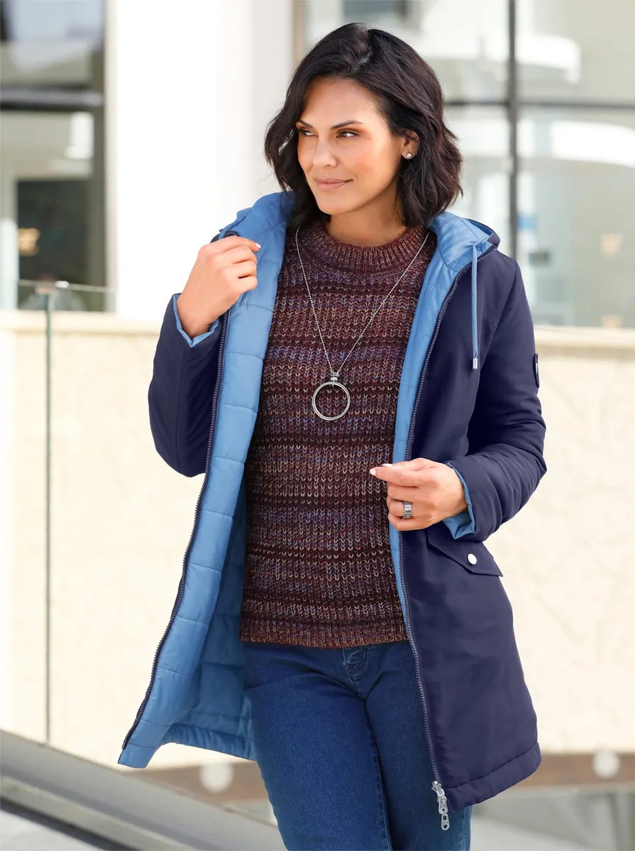 

Двусторонняя куртка повседневного образа с капюшоном Casual Looks, синий