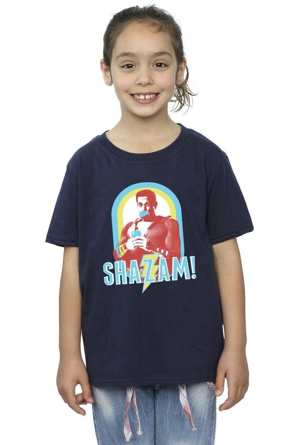 

Хлопковая футболка в рамке Shazam Buble Gum DC Comics, темно-синий