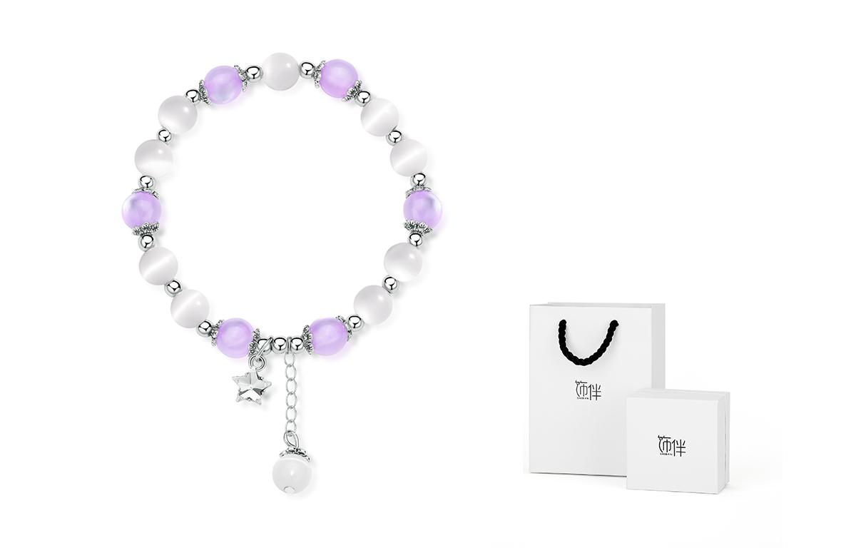 

Искусственный хрусталь искусственное стекло браслет кошачий глаз для женщин Shiban, фиолетовый