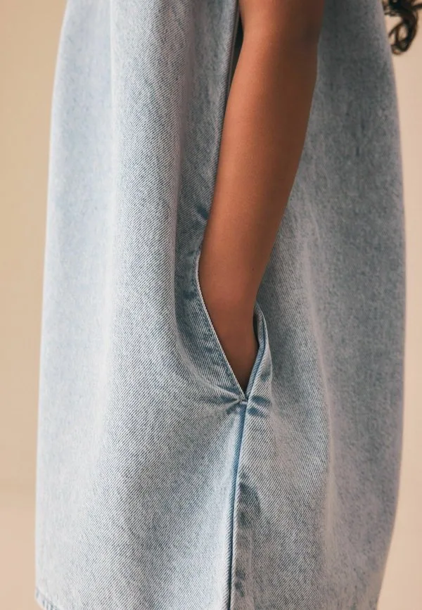 Комбинезон-Пиджак прямого кроя с бретелями Next, Light Wash Denim — фото 4