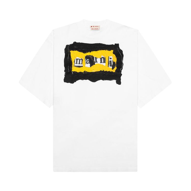 

Футболка Marni Logo Printed Crewneck T-Shirt 'Lily White', белый