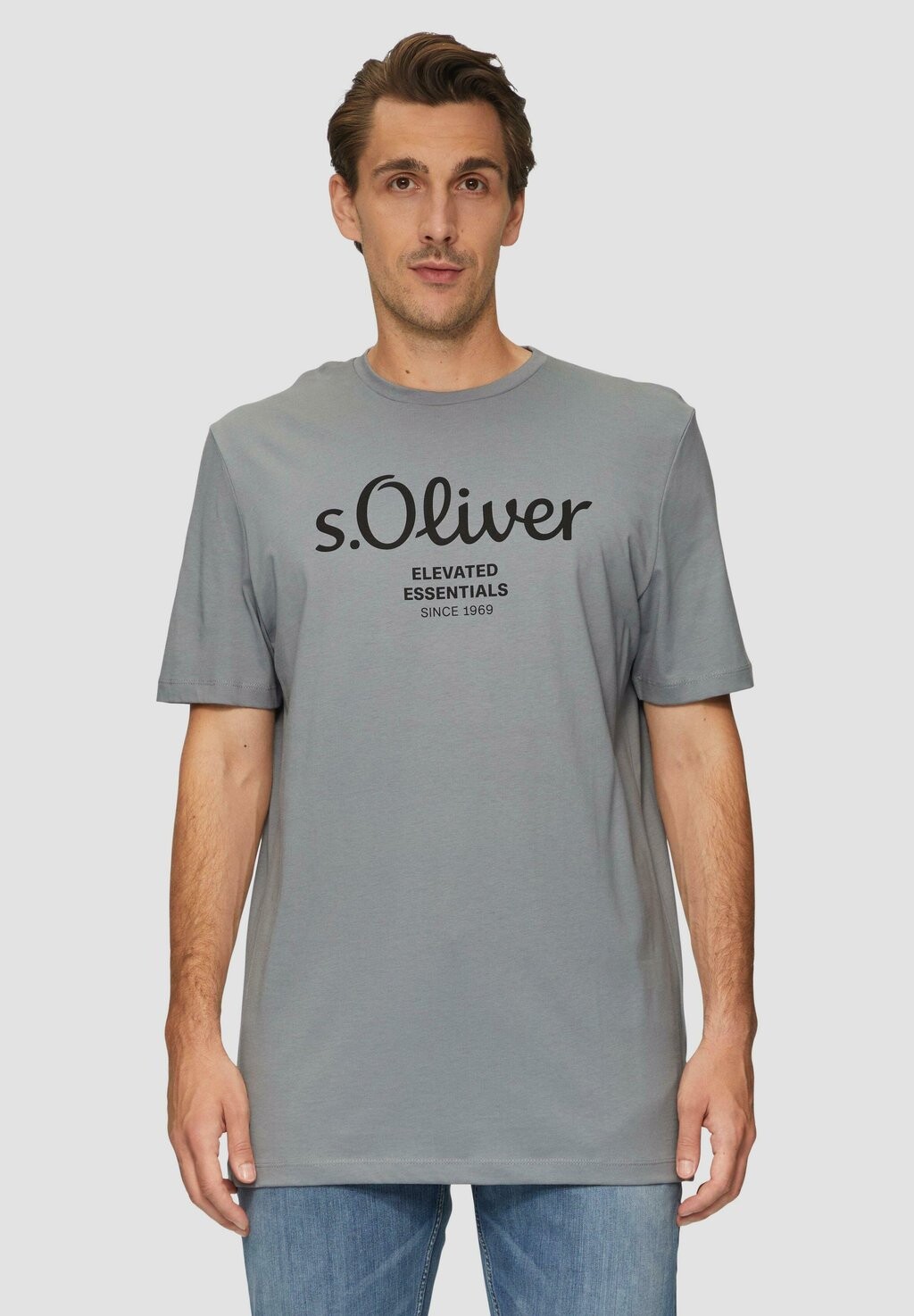 

Футболка с принтом LOGO s.Oliver, светло-серый