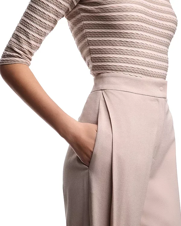 Прямые брюки из выстиранной саржи Emporio Armani, Almond — фото 4