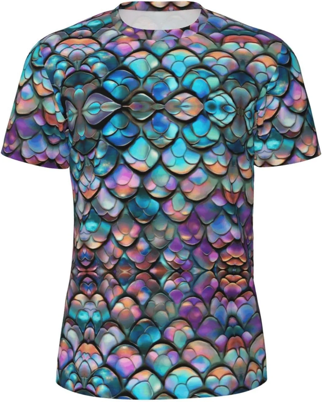 

Футболка мужская Mermaid Scale Print, легкая, для спортзала YANYU