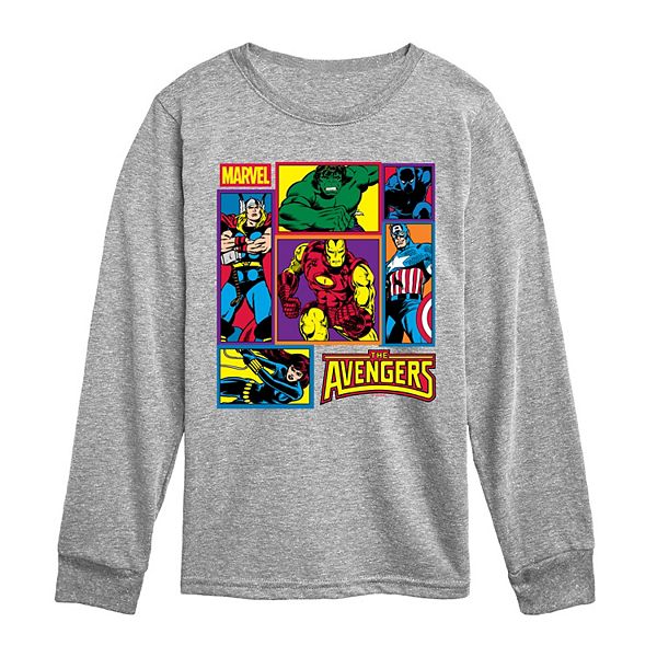 

Футболка с длинным рукавом The Avengers Grid для мальчиков 8-20 Marvel, Athletic Heather