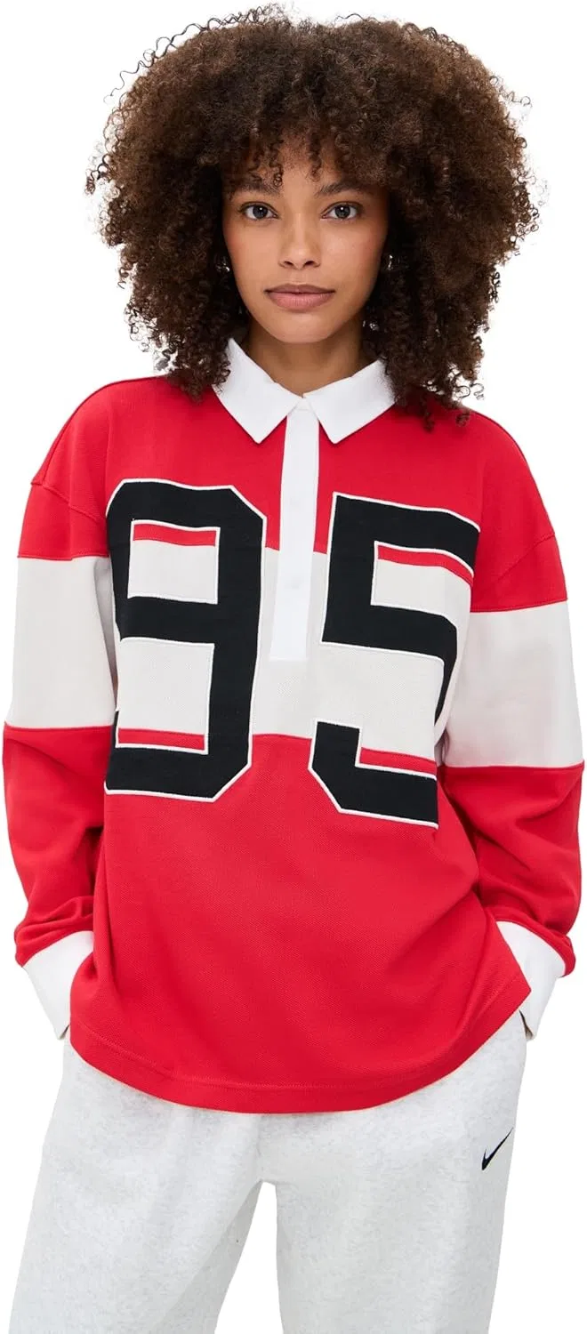 Поло женское Nike, цвет University Red/Lt Orewood Brown