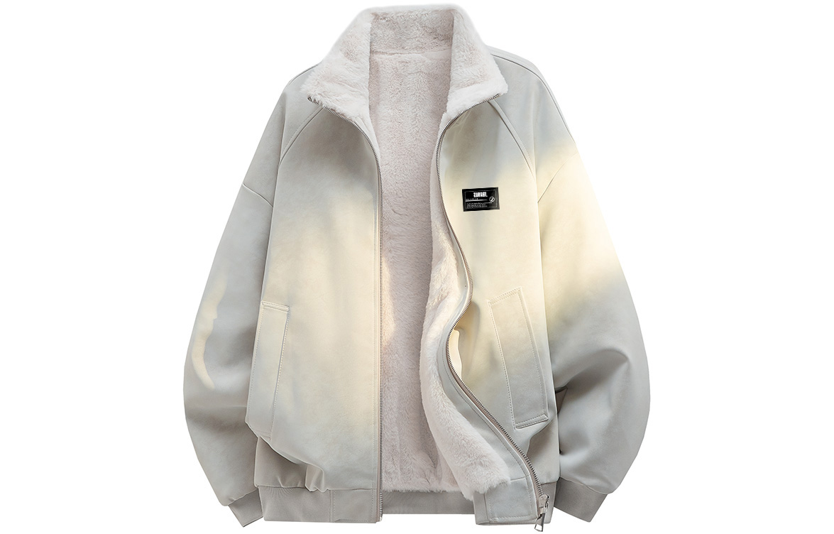 

Пуховик Unisex Stand Collar Thickened ZIAREL, белый серый