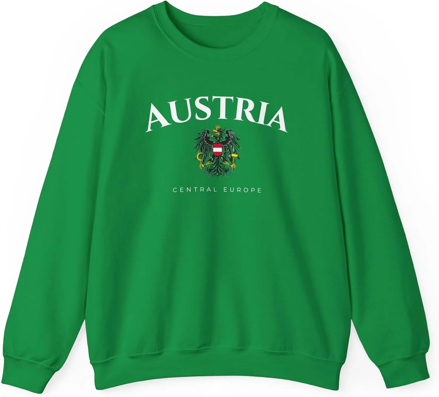 Толстовка с круглым вырезом Unisex Heavy Blend Austria Central Europe GENERIC, зеленый