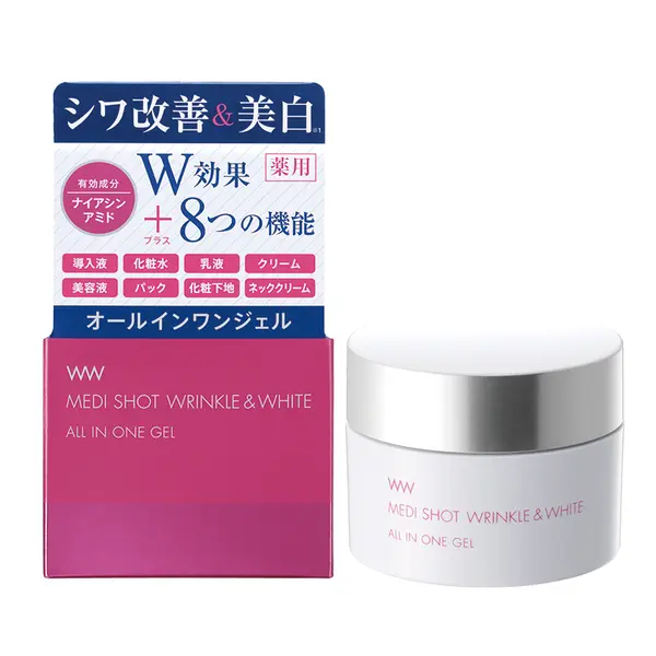 Крем для лица Meishoku — Японский гель для лица против морщин, Medi-Shot wrinkle&white all in one gel, 75 г — фото 2