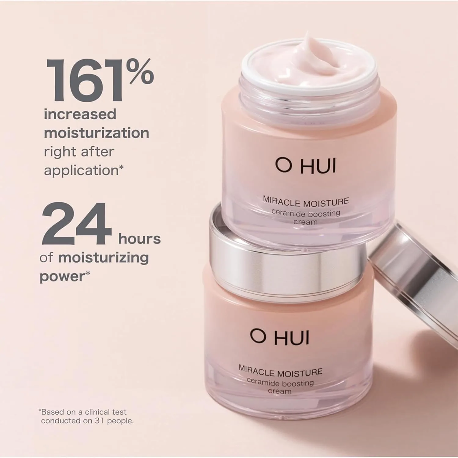 Крем для лица Lg Household&Healthcare Ltd. — O HUI Miracle Moisture Ceramide Boosting Cream - -часовое увлажнение, с церамидами — фото 3