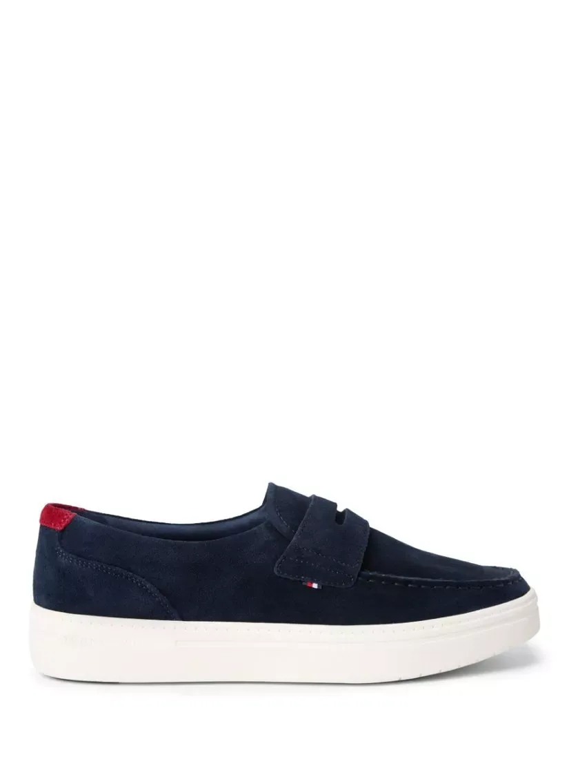 Современные легкие замшевые лоферы, темно-синие Tommy Hilfiger
