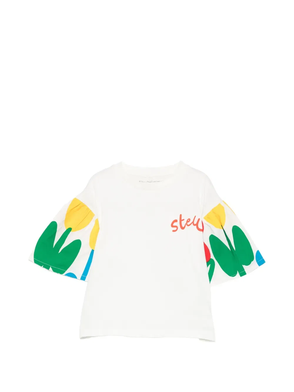Футболка с принтом на рукаве Stella Mccartney Kids, белый