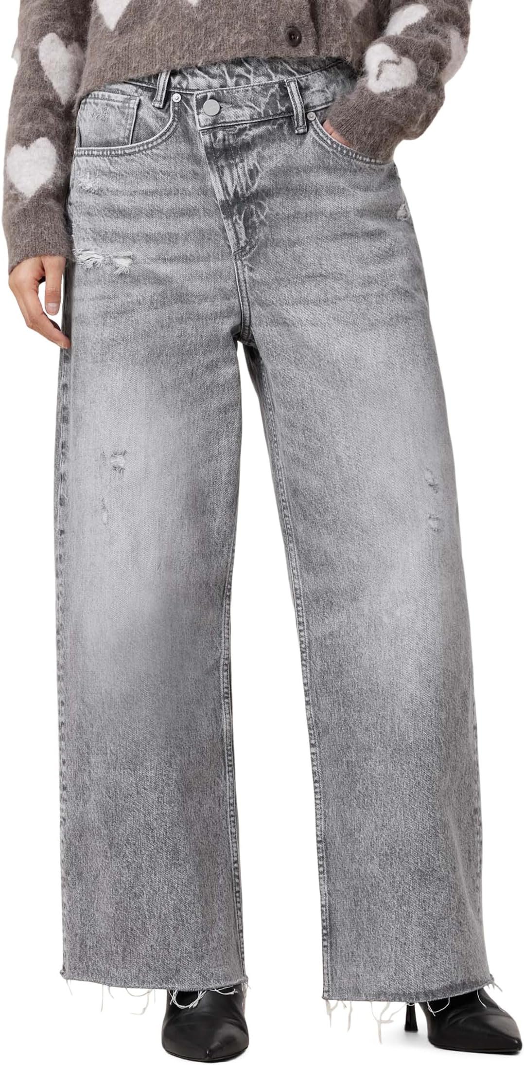 

Брюки AllSaints Aki Crossover Jeans, цвет Washed Grey