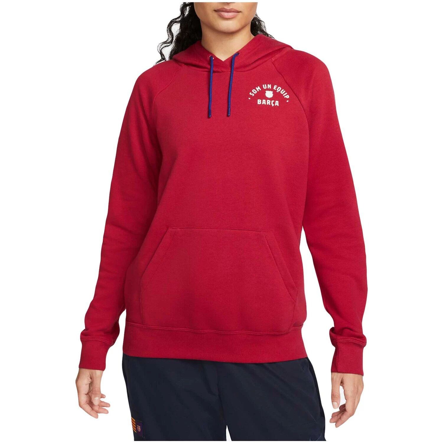 

Женский пуловер с капюшоном Nike Red Barcelona Essential реглан Nike