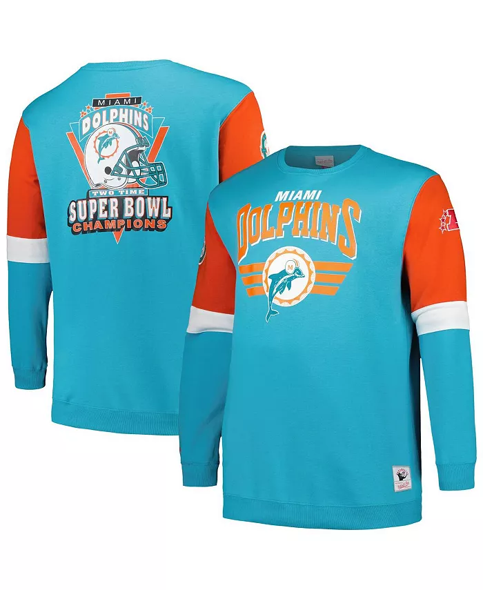 

Мужская флисовая толстовка Aqua Miami Dolphins Big and Tall Mitchell & Ness