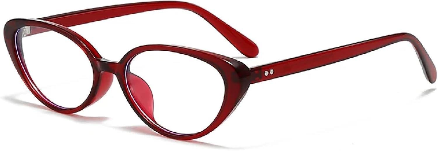 

Солнцезащитные очки с защитой от УФ-излучения UV400 | Женские, «кошачий глаз», маленькая оправа | Для женщин и мужчин, для занятий спортом на открытом воздухе и вождения DSVIGF, Red Transparent