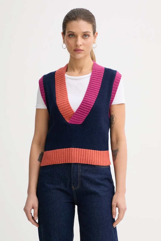 

Жилет из смесовой шерсти United Colors Of Benetton, темно-синий