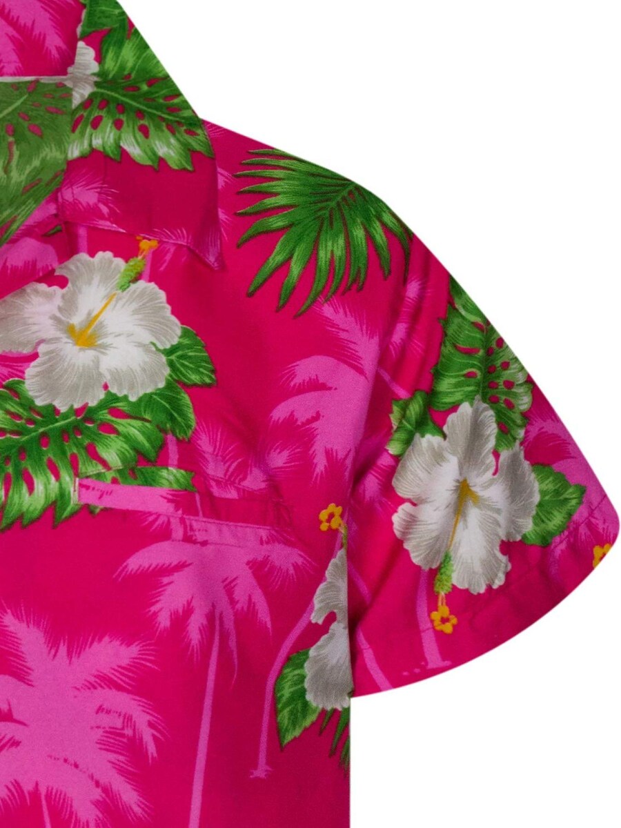 Рубашка на пуговицах классического кроя King Kameha Small Flower, розовый — фото 4
