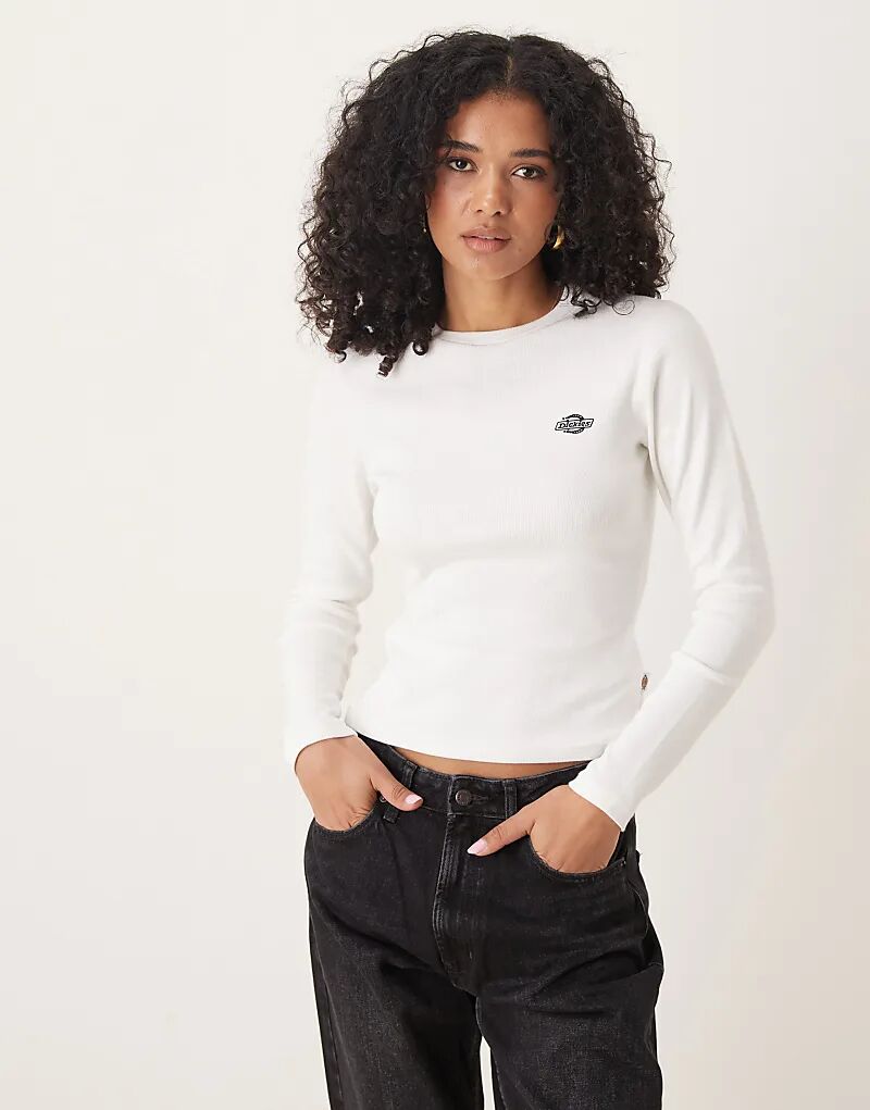 

Лонгслив Dickies Gladeville с длинными рукавами в рубчик белого цвета