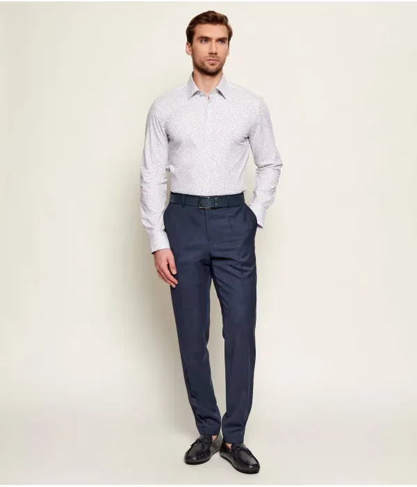 Шерстяные брюки H-Genius-253 slim fit Boss, темно-синий — фото 2