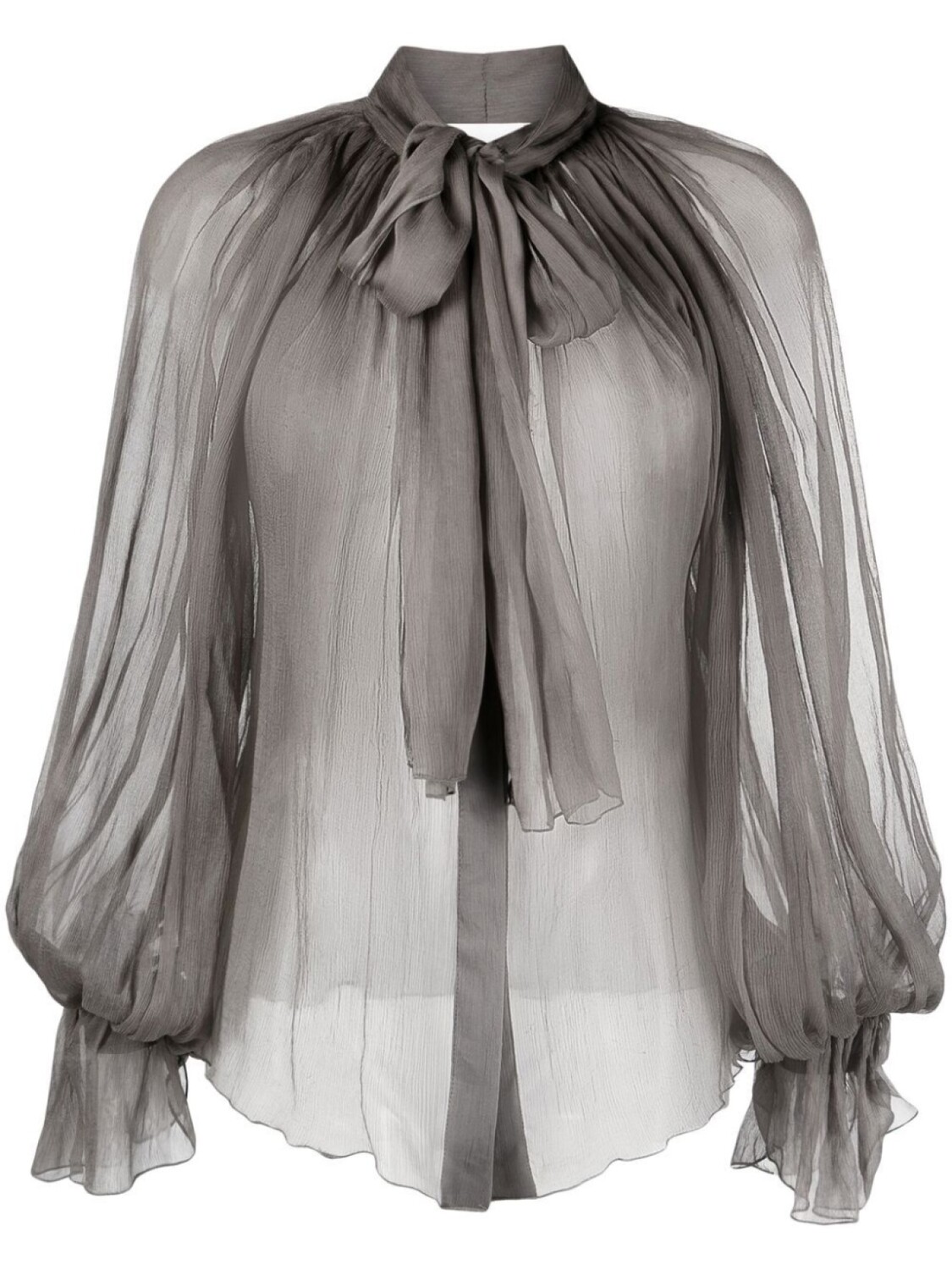 

Atu Body Couture lace-up balloon-sleeve shirt, серый